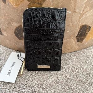 Brahmin Lennon Black Credit Card Holder Wallet